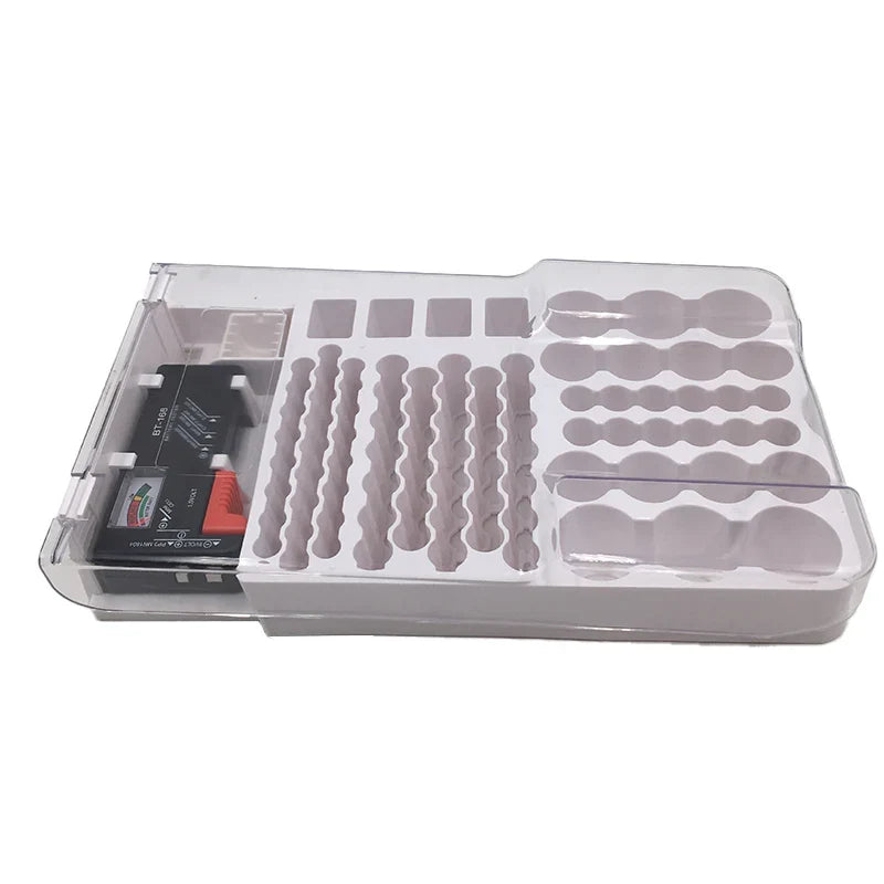 93 Slot Battery Storage Organizer Holder with Tester