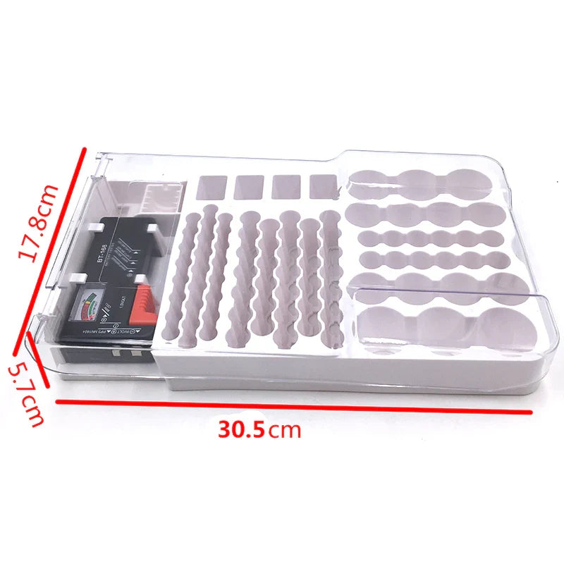 93 Slot Battery Storage Organizer Holder with Tester
