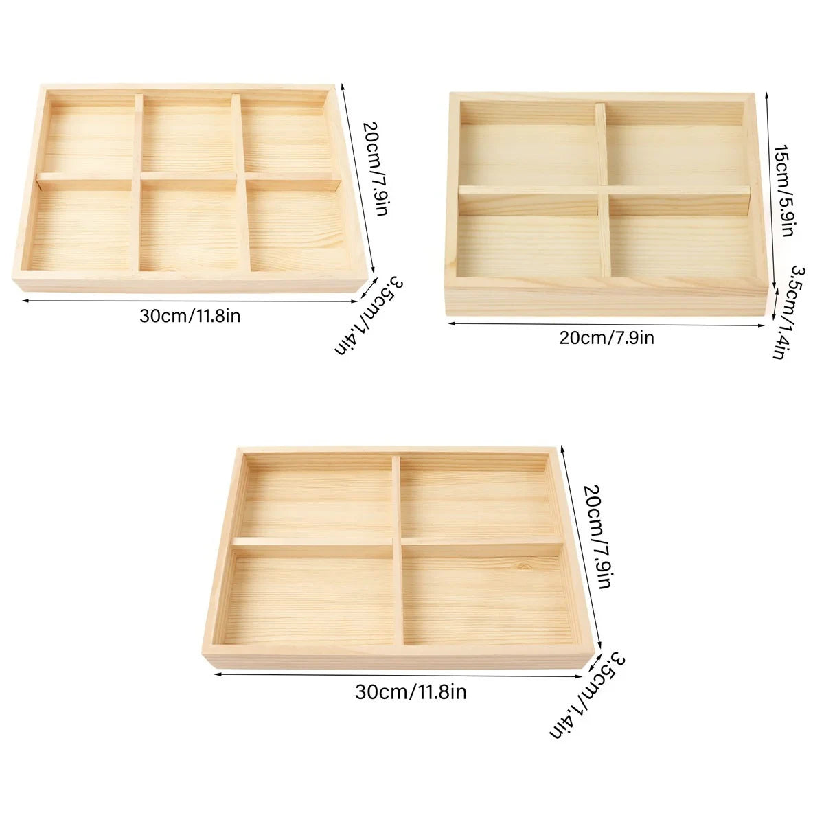 5pcs Wooden Jewelry Display Trays for Rings & Bracelets