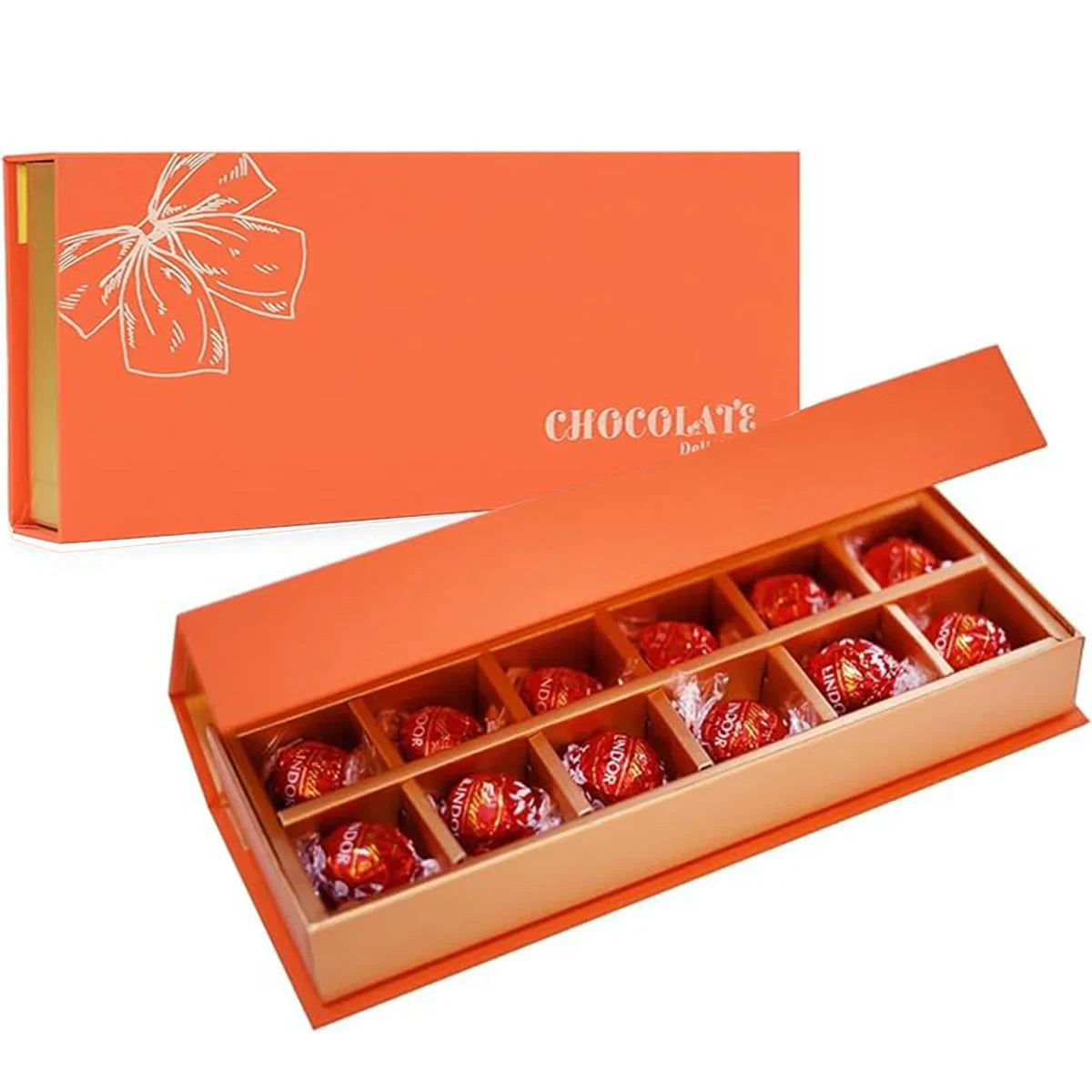 5pcs Chocolate Gift Boxes Book Style Clamshell 12-Slot