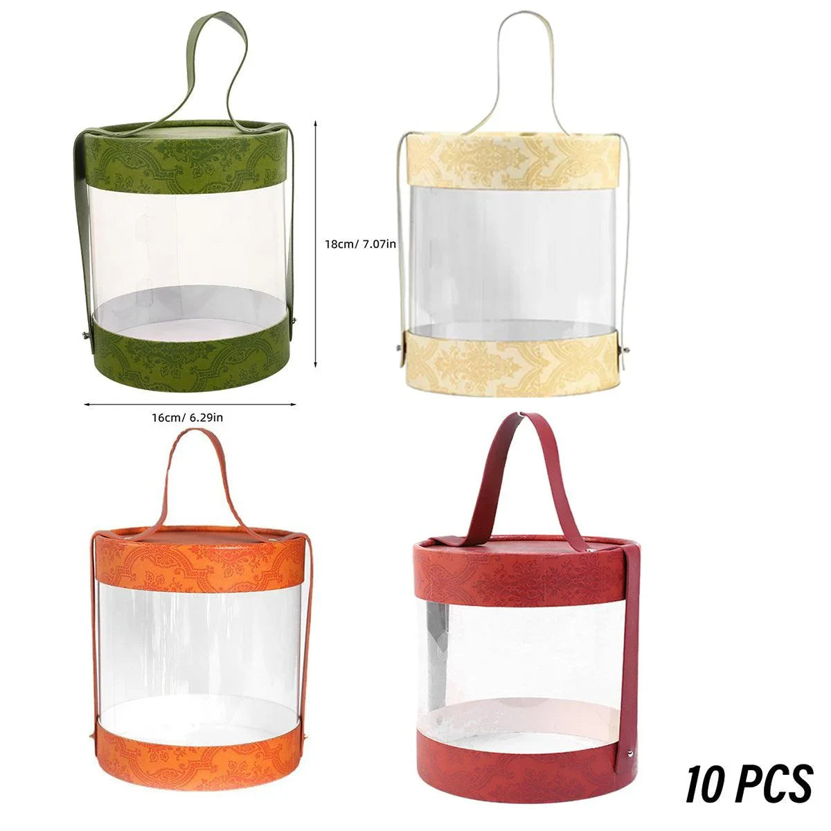 Transparent Bucket Cookie Boxes 10PCS