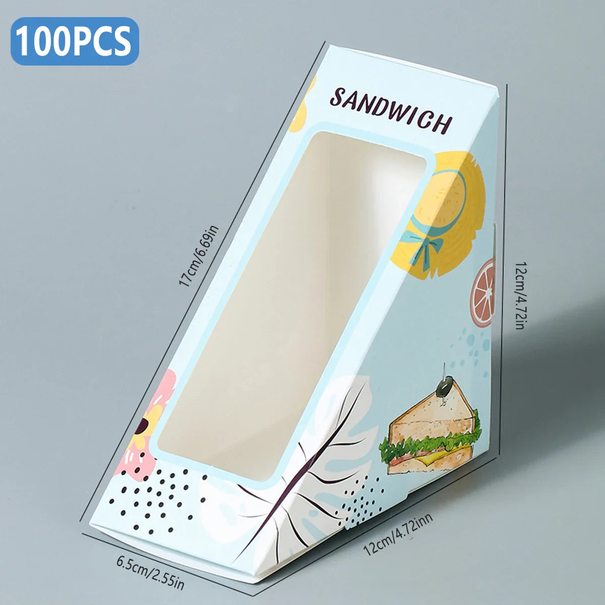 Triangle Sandwich Boxes Kraft Packing 100PCS