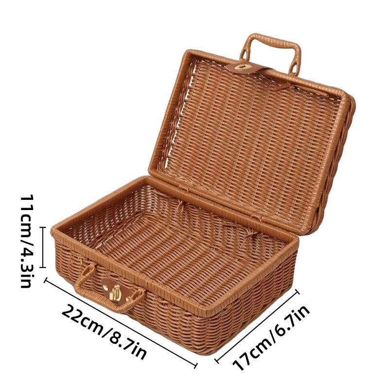 Rattan Organizer Woven Storage Boxes Suitcase 1Pack