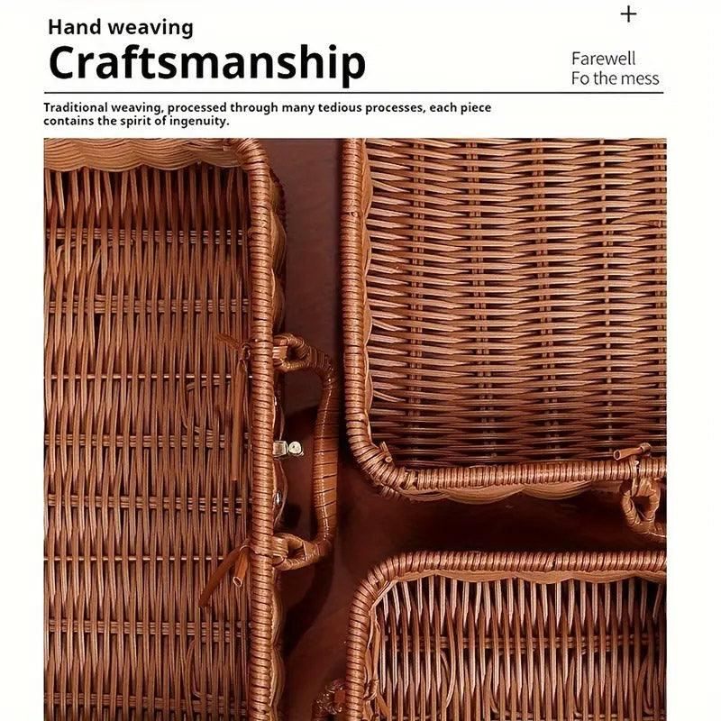 Rattan Organizer Woven Storage Boxes Suitcase 1Pack