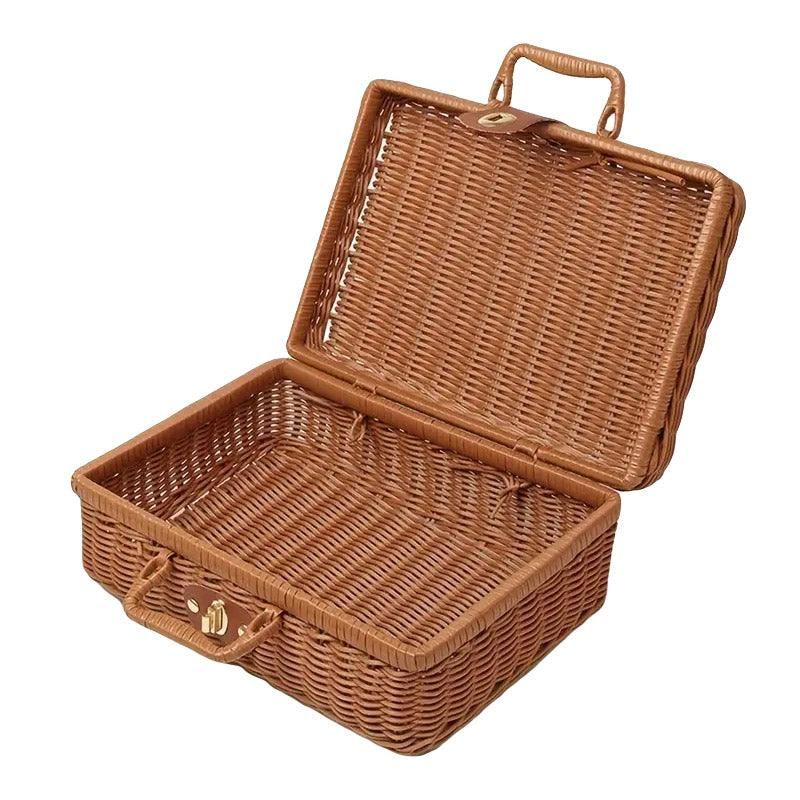 Rattan Organizer Woven Storage Boxes Suitcase 1Pack