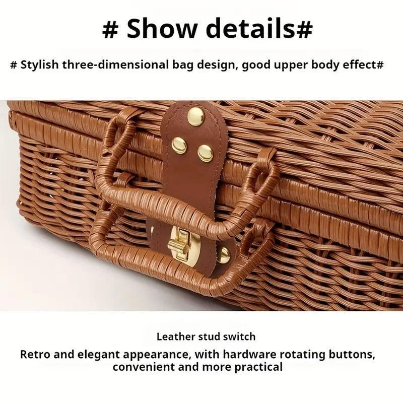 Rattan Organizer Woven Storage Boxes Suitcase 1Pack