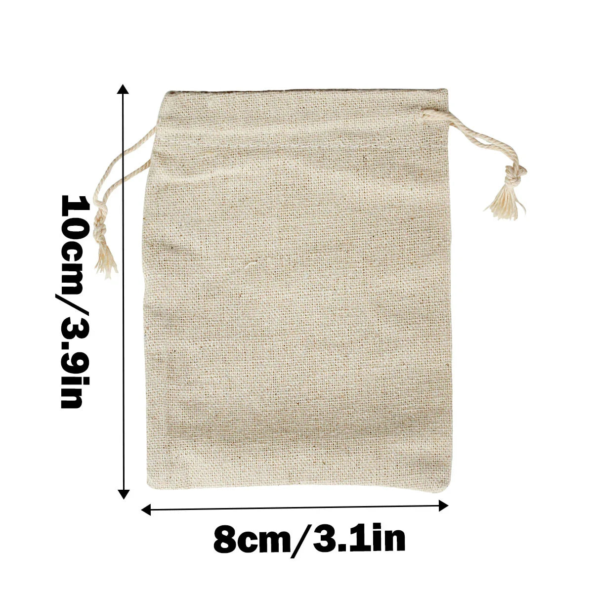 Drawstring Burlap Bag 8*10cm 10PCS Natural