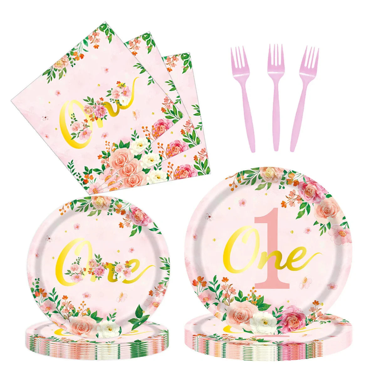 1-year-old Birthday Party Paper Plate Tableware 1Set