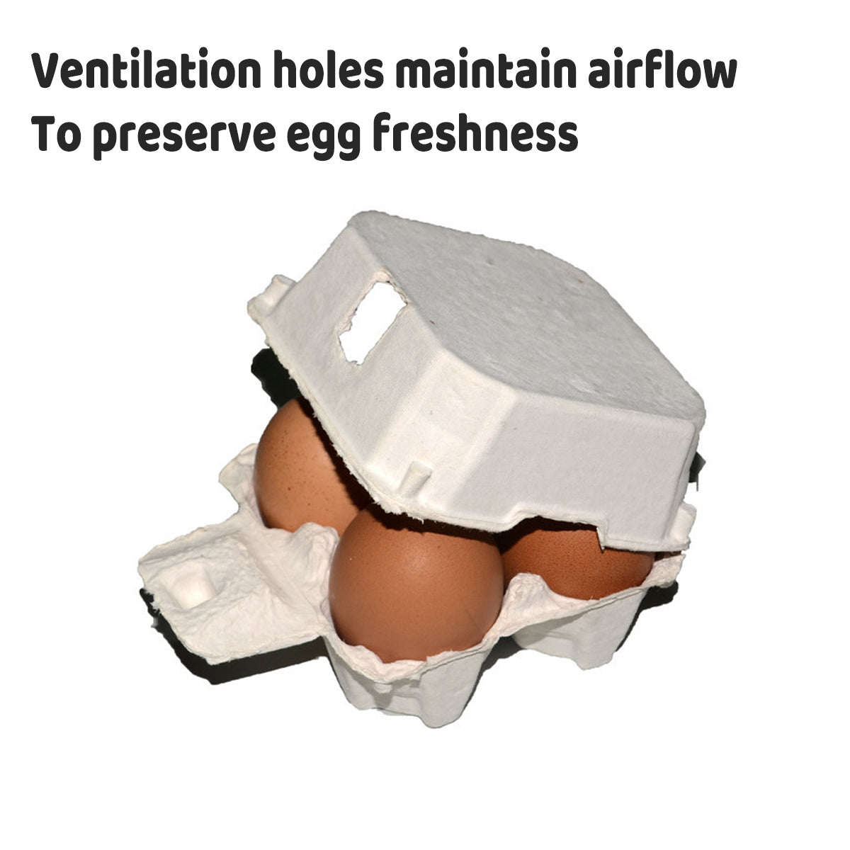 300PCS 4 Slot Paper Egg Trays Molded Pulp Stackable for Egg Packaging