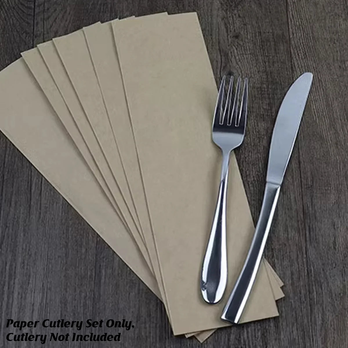 100pcs Paper Cutlery Bags Utensil Pouches for Restaurant