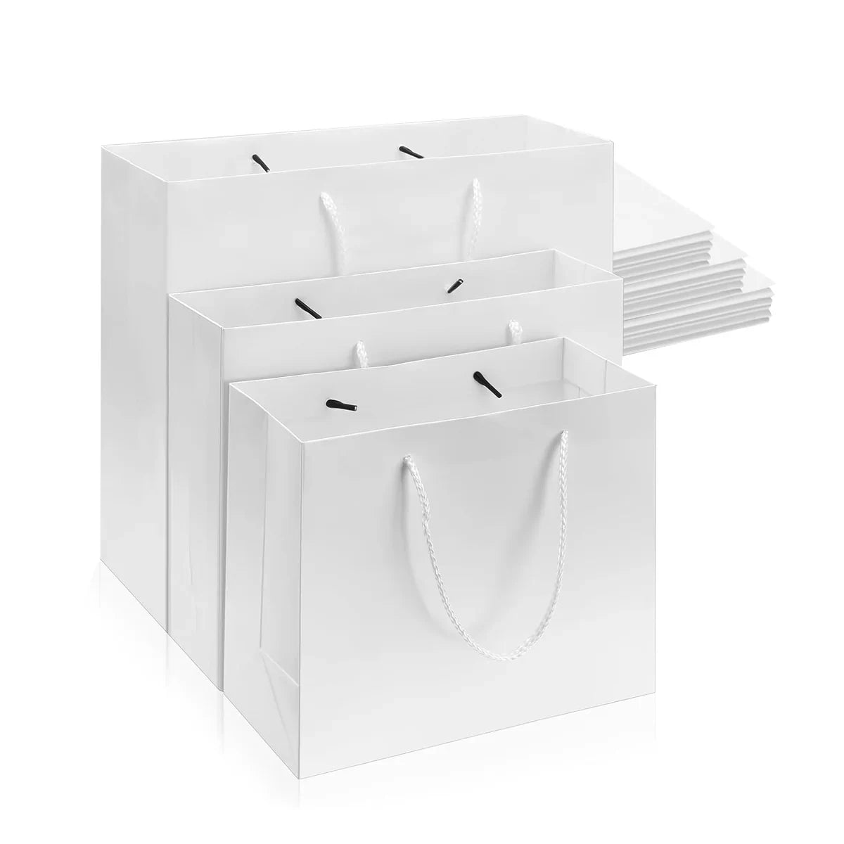 50pcs Kraft Paper Gift Bags Blank Custom Handbags