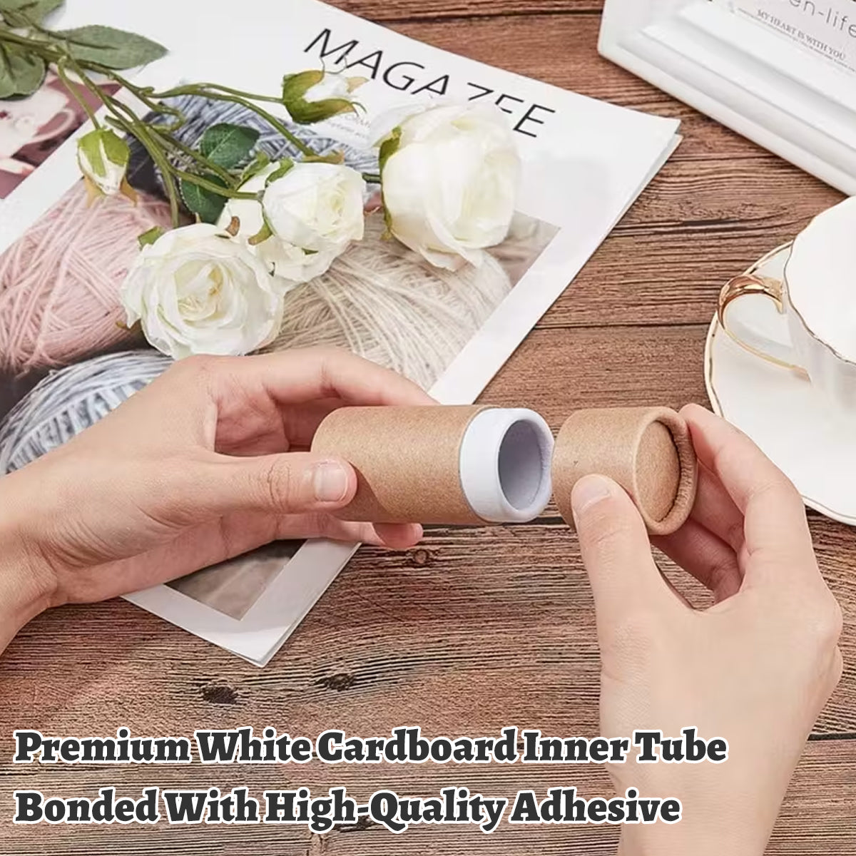 20PCS Kraft Paper Storage Tubes with Lid for Tea Essential Oil Packaging