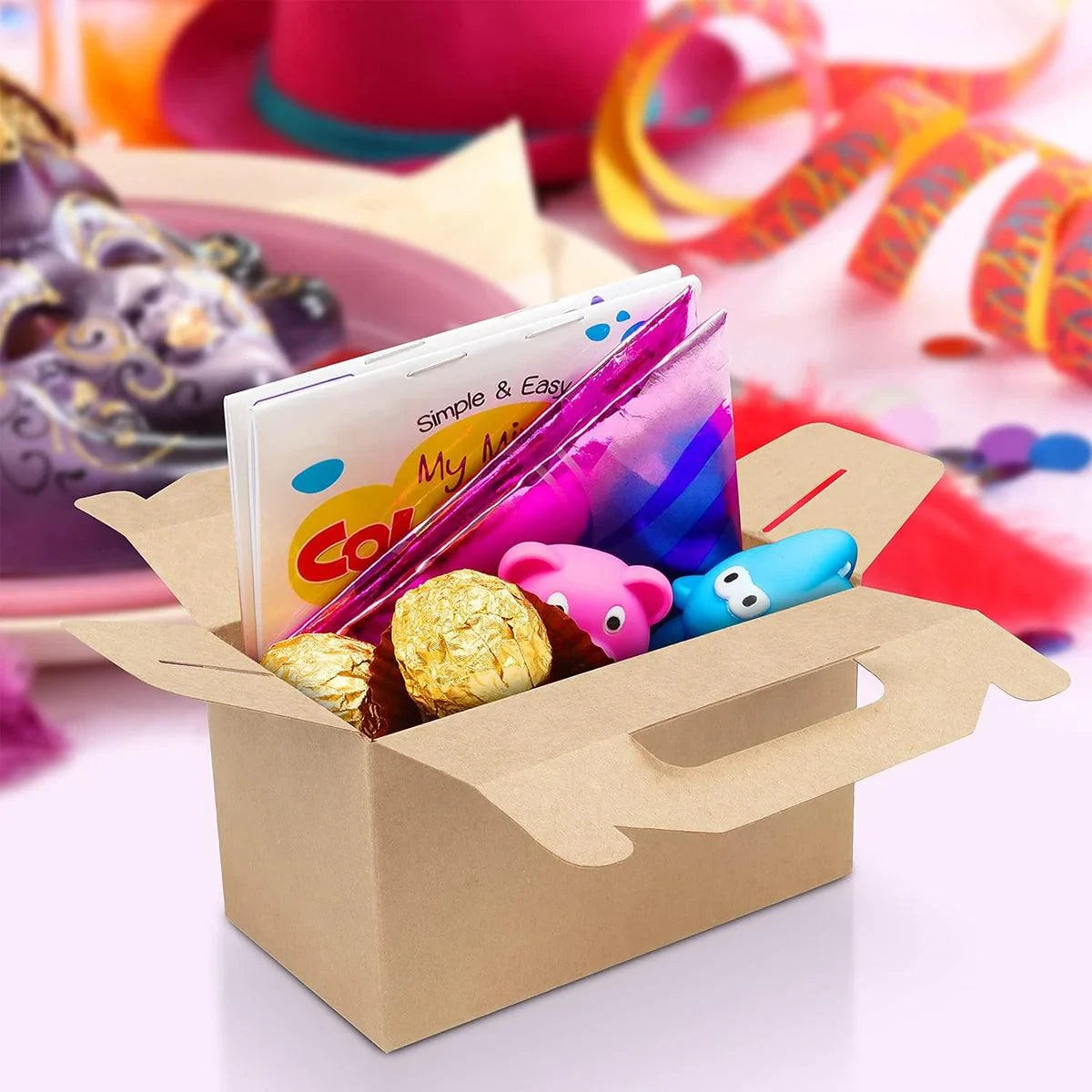 Kraft Paper Fried Chicken Box Takeaway Packaging Container 50PCS