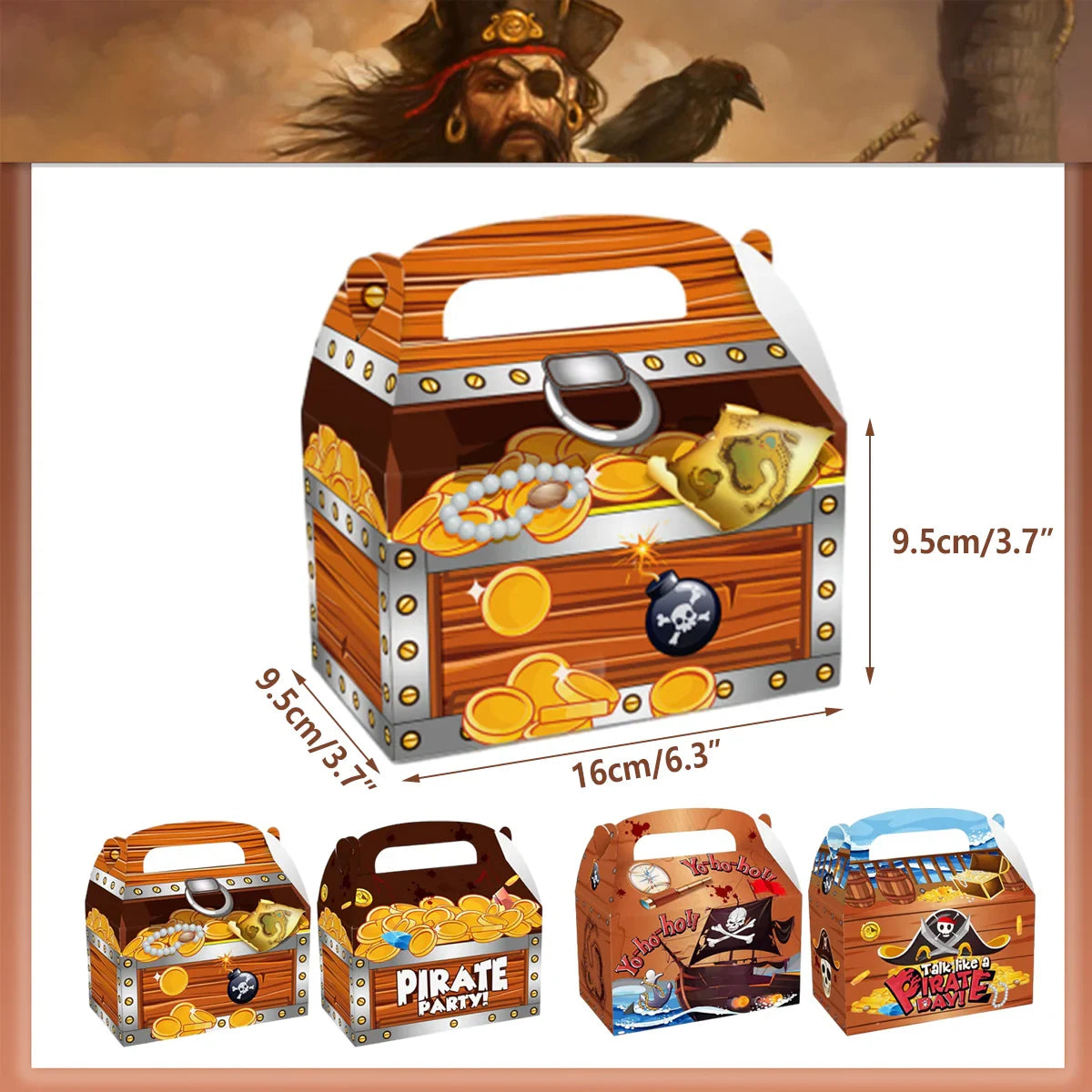 Pirate Theme Party Carton Candy Box Gift Box 12PCS