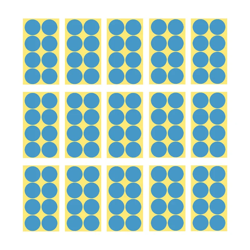 8/13/25/50mm Round Sticker Dots Adhesive Labels Cool-toned