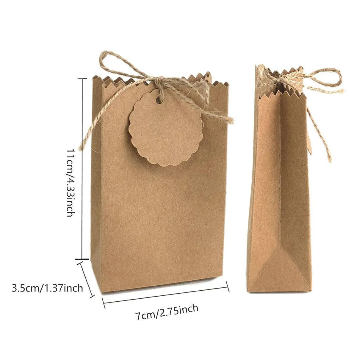 50PCS Bag Shaped Candy Box Kraft Paper DIY Design