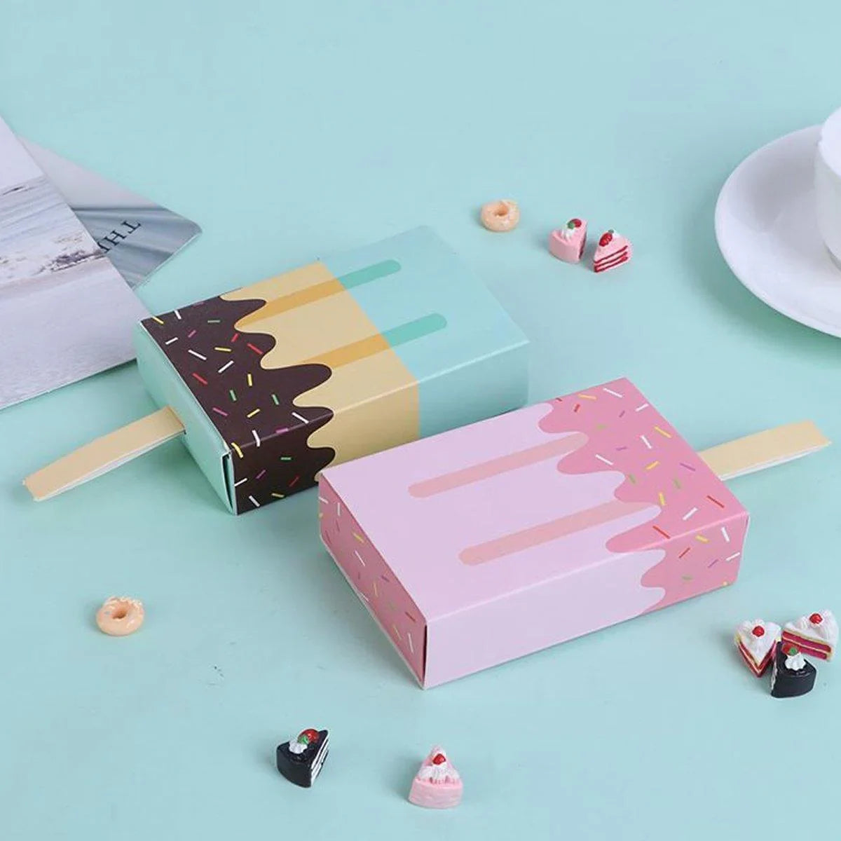 50PCS Ice Pop Shaped Candy Box Sturdy Paper Material