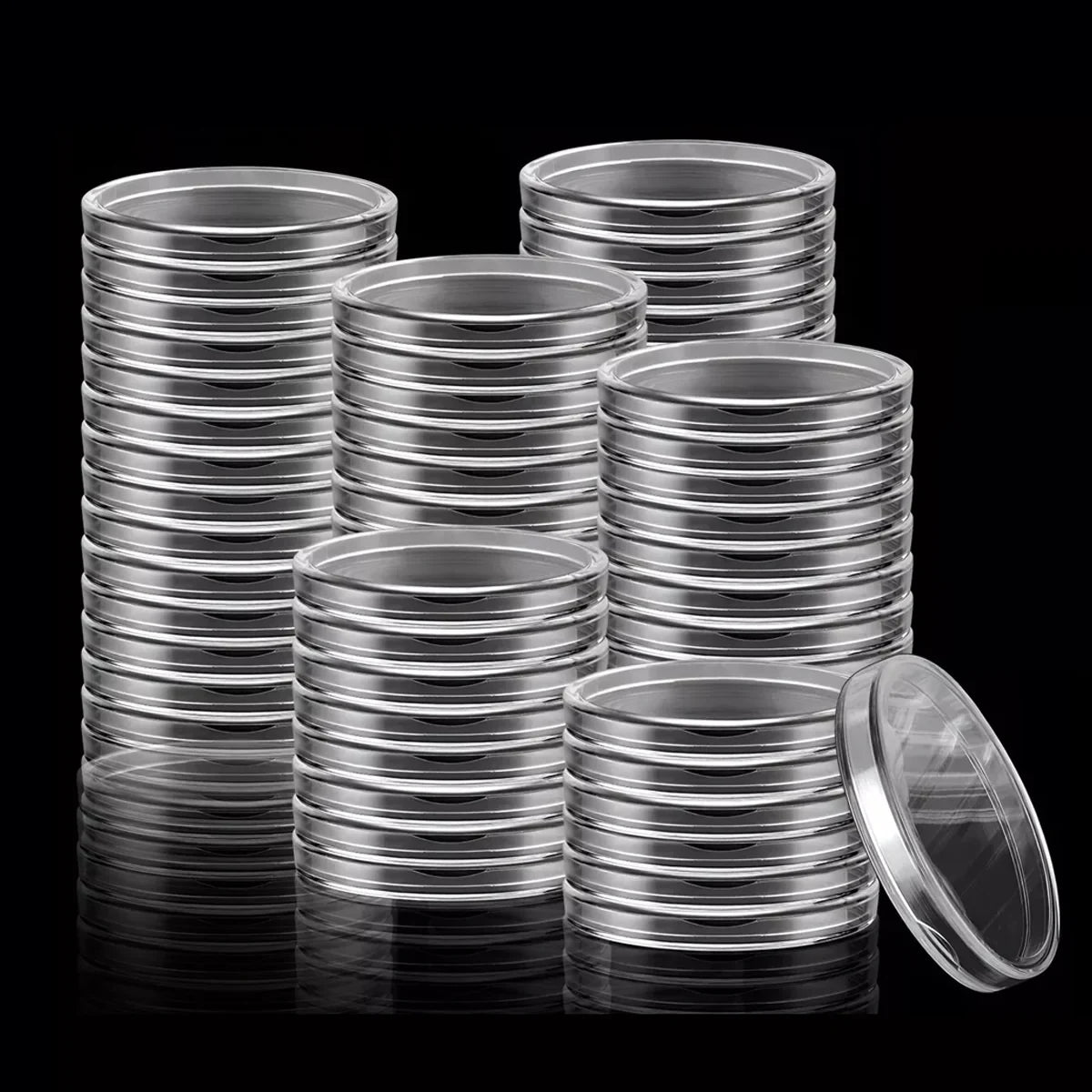 100pcs 40mm Round Coin Boxes Storage Protection Case