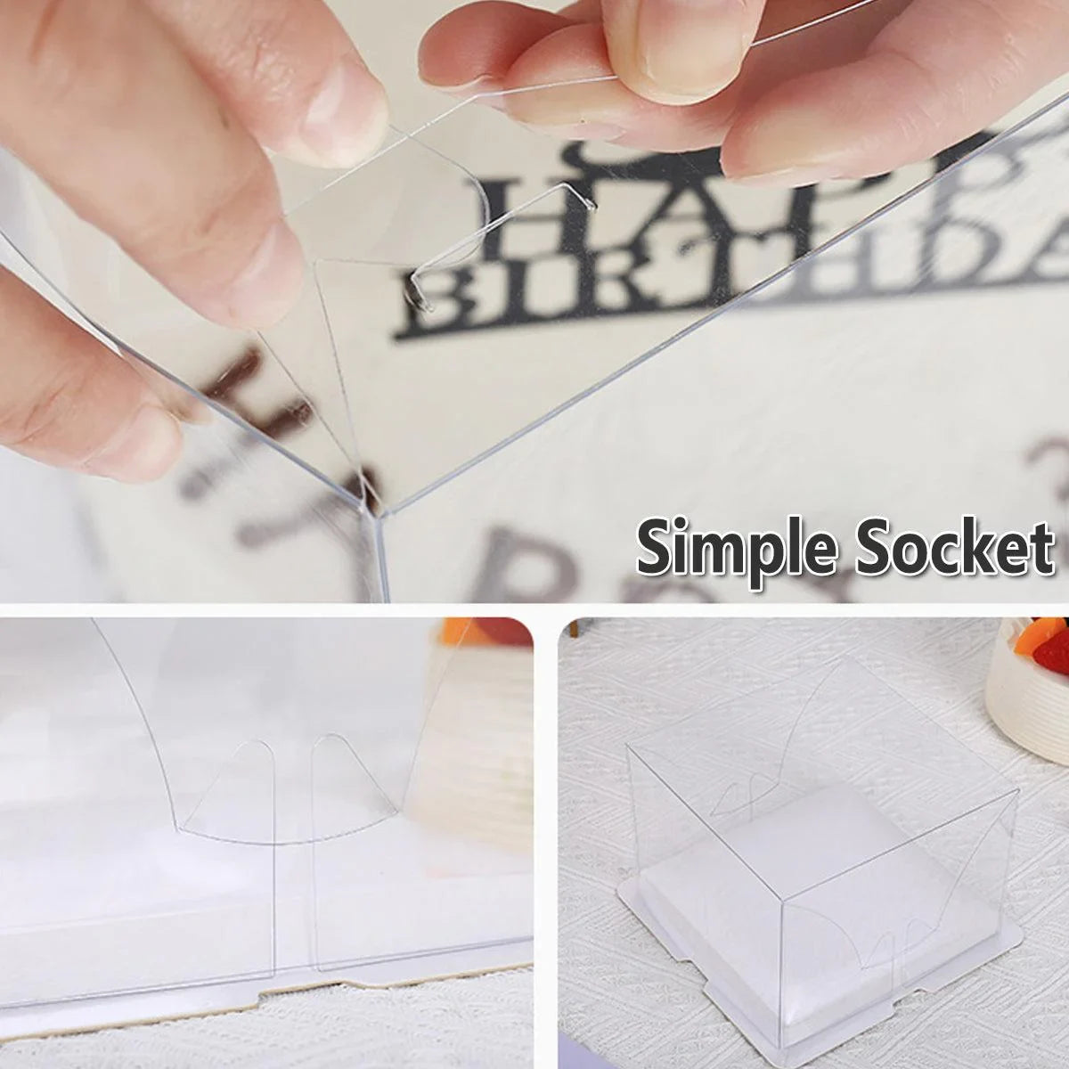 Clear Cake Food Packaging Box 10PCS