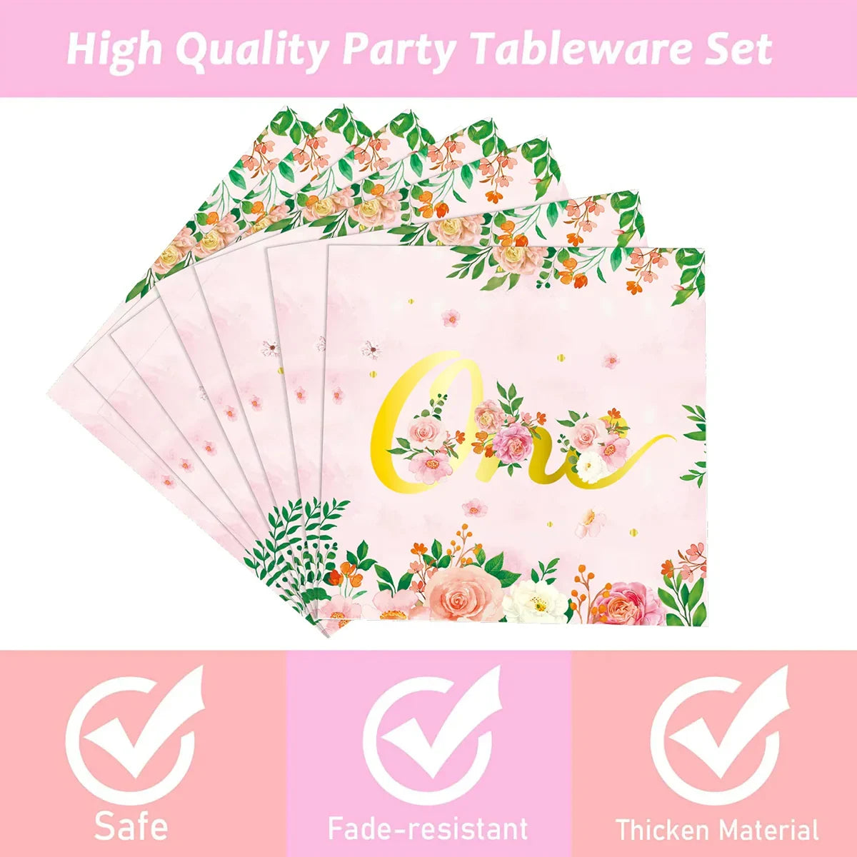1-year-old Birthday Party Paper Plate Tableware 1Set