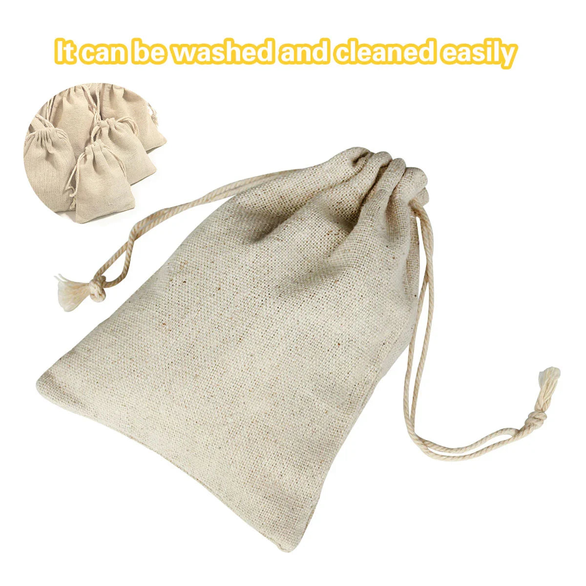 Drawstring Burlap Bag 8*10cm 10PCS Natural