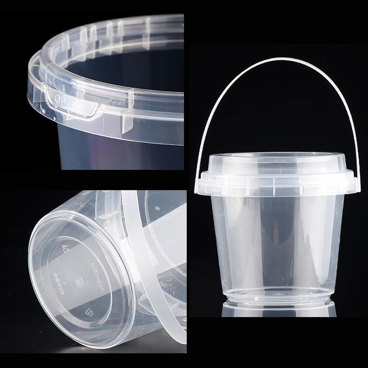 20PCS Food Grade Plastic Sealed Containers 750ml 1500ml Transparent Storage
