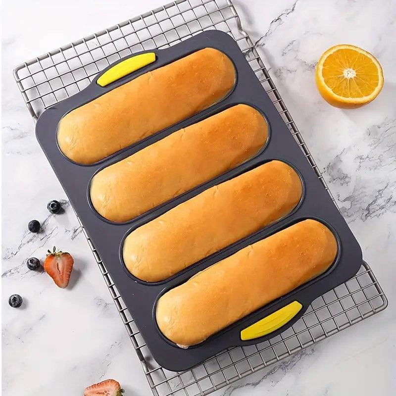 Silicone Cake Mould Oval 4 Compartment Baking Pan