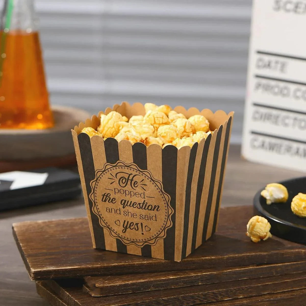 Disposable Paper Popcorn Boxes 48PCS