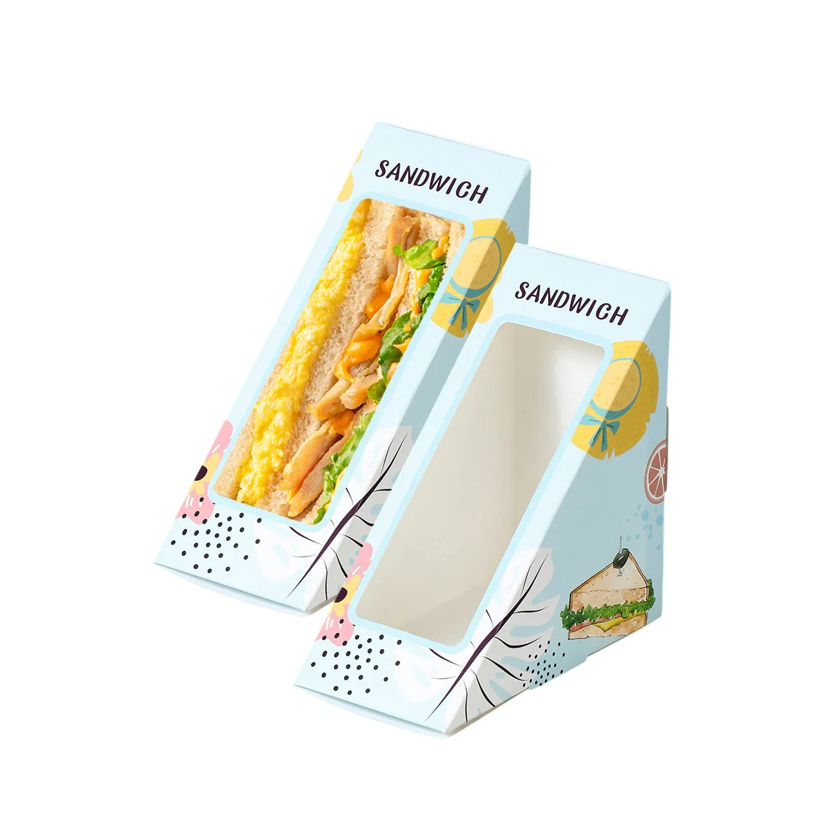 Triangle Sandwich Boxes Kraft Packing 100PCS