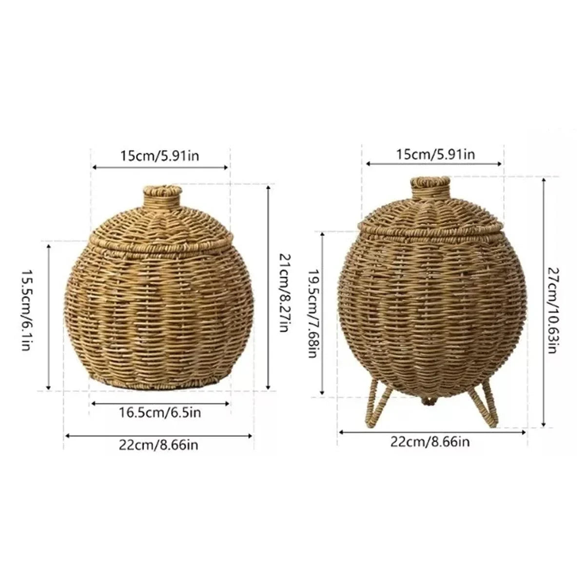 Hand Woven Basket Storage Container 2Styles