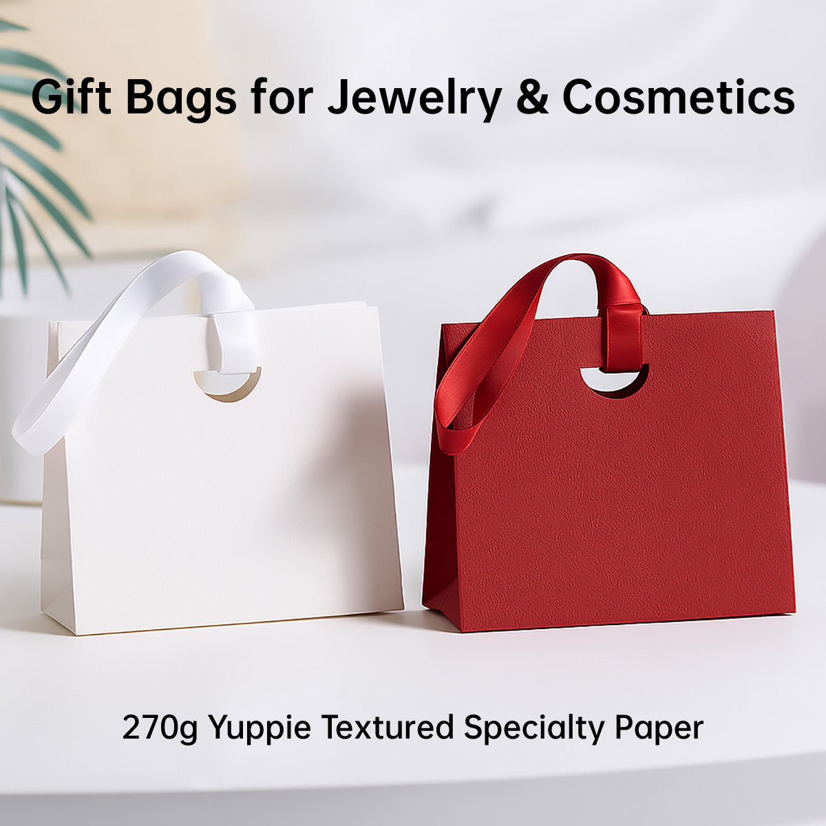 4PCS Paper Gift Bags with Ribbon Handles for Party Favors