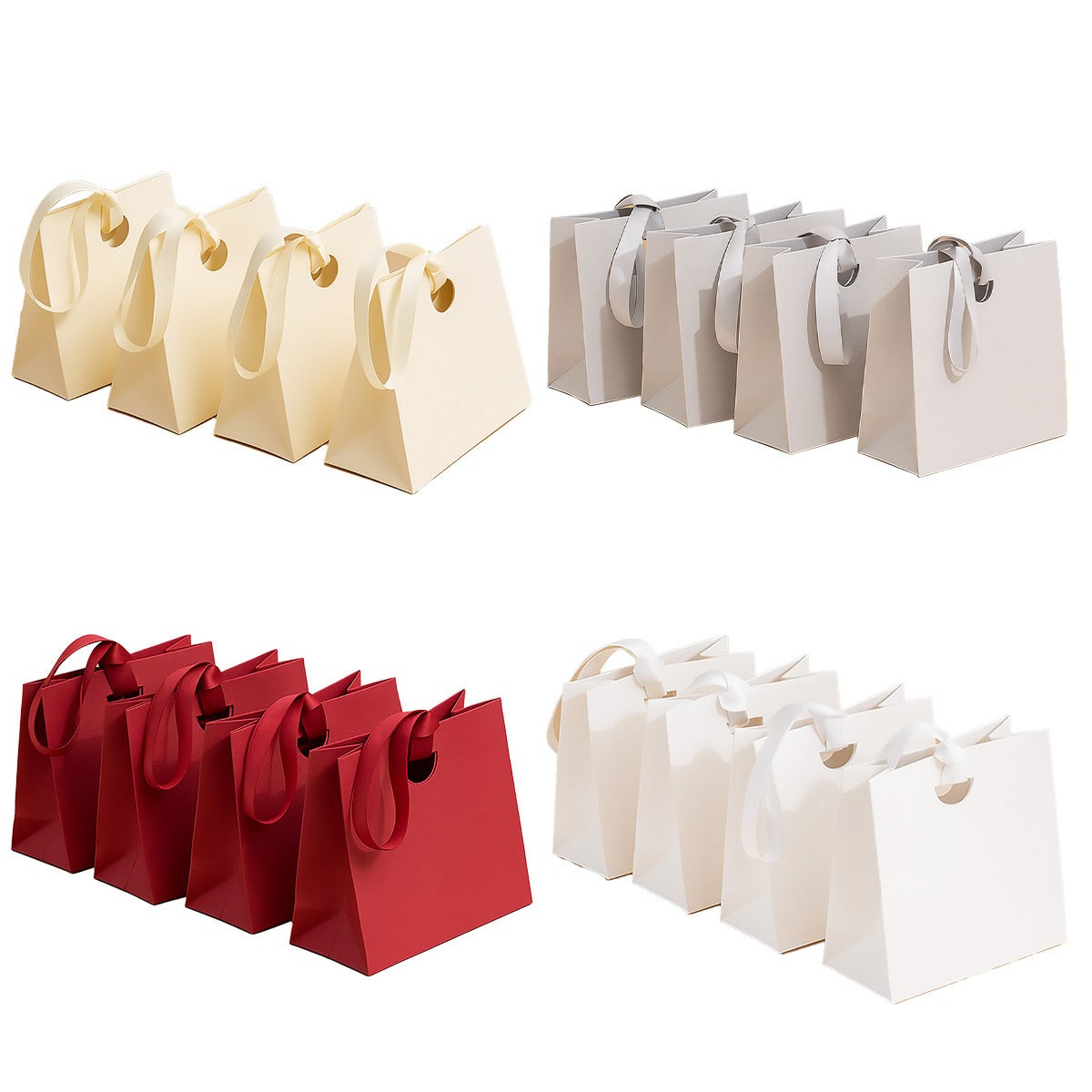 4PCS Paper Gift Bags with Ribbon Handles for Party Favors