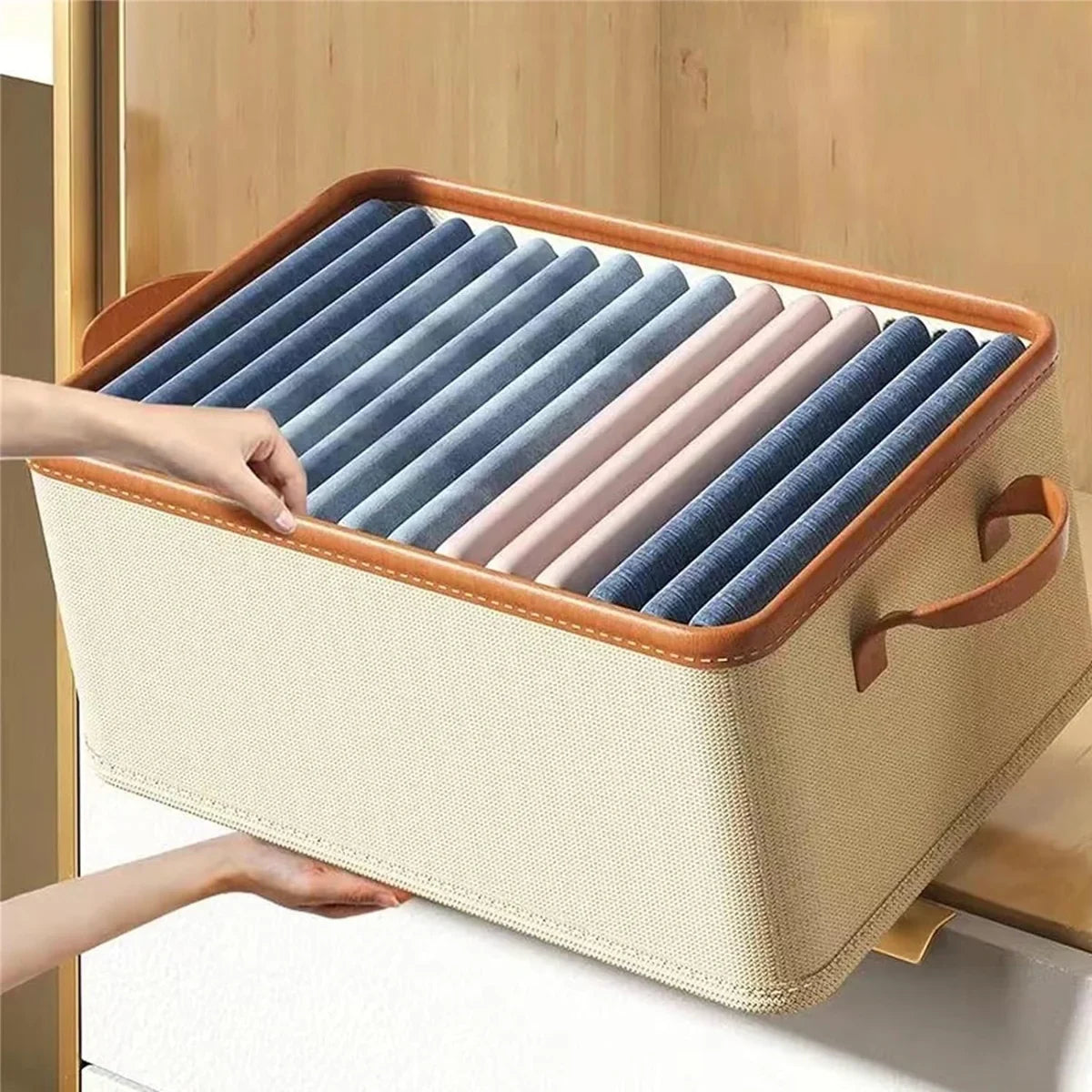 3pcs Folding Storage Boxes Clothes Organizer for Closet