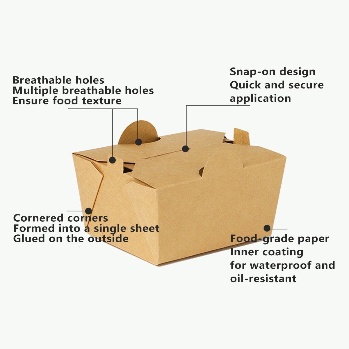 Disposable Kraft Paper Food Boxes With Lid Fried Chicken Fast Food