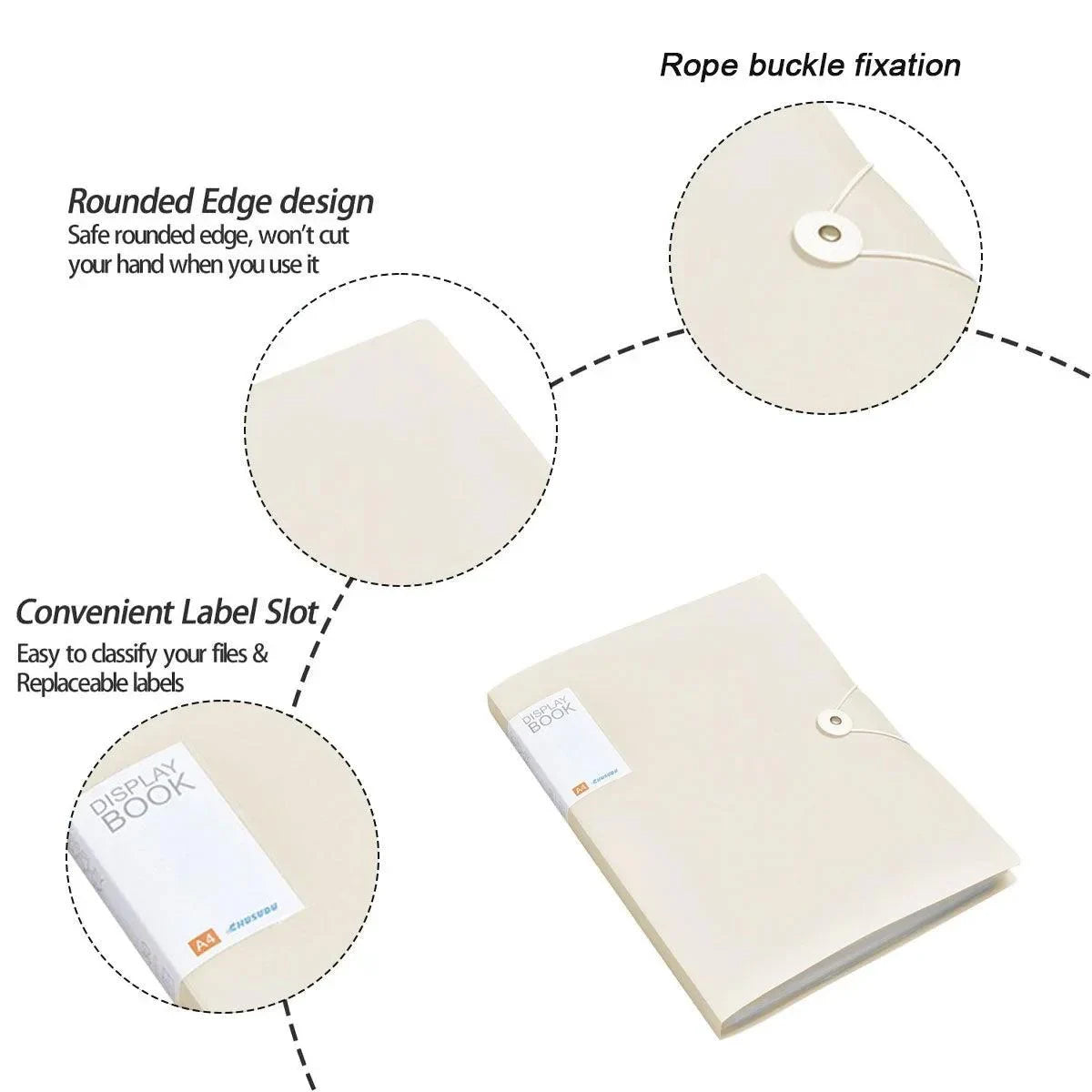 A4 Folder Transparent Multi Layer Document Bag 5PCS