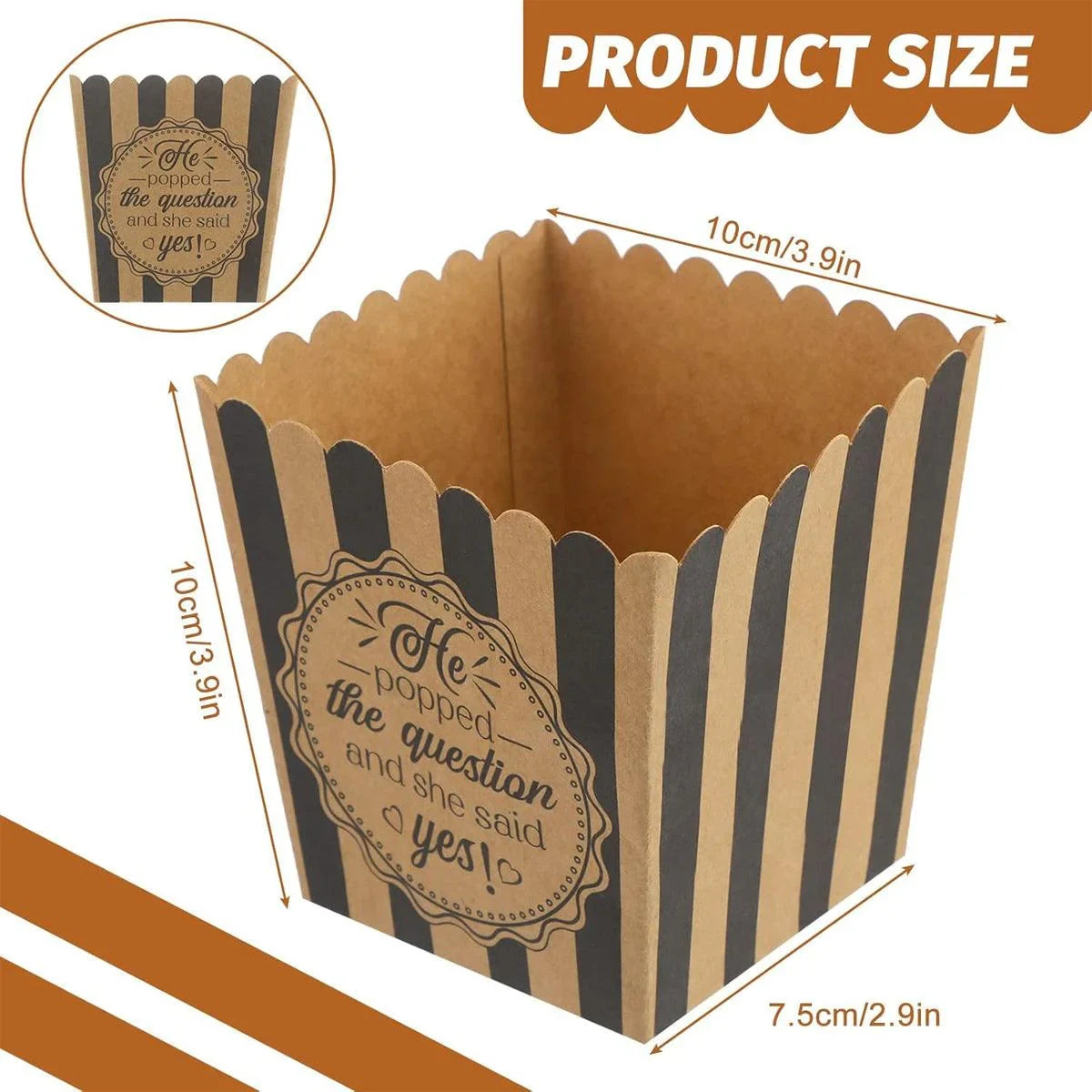 Disposable Paper Popcorn Boxes 48PCS