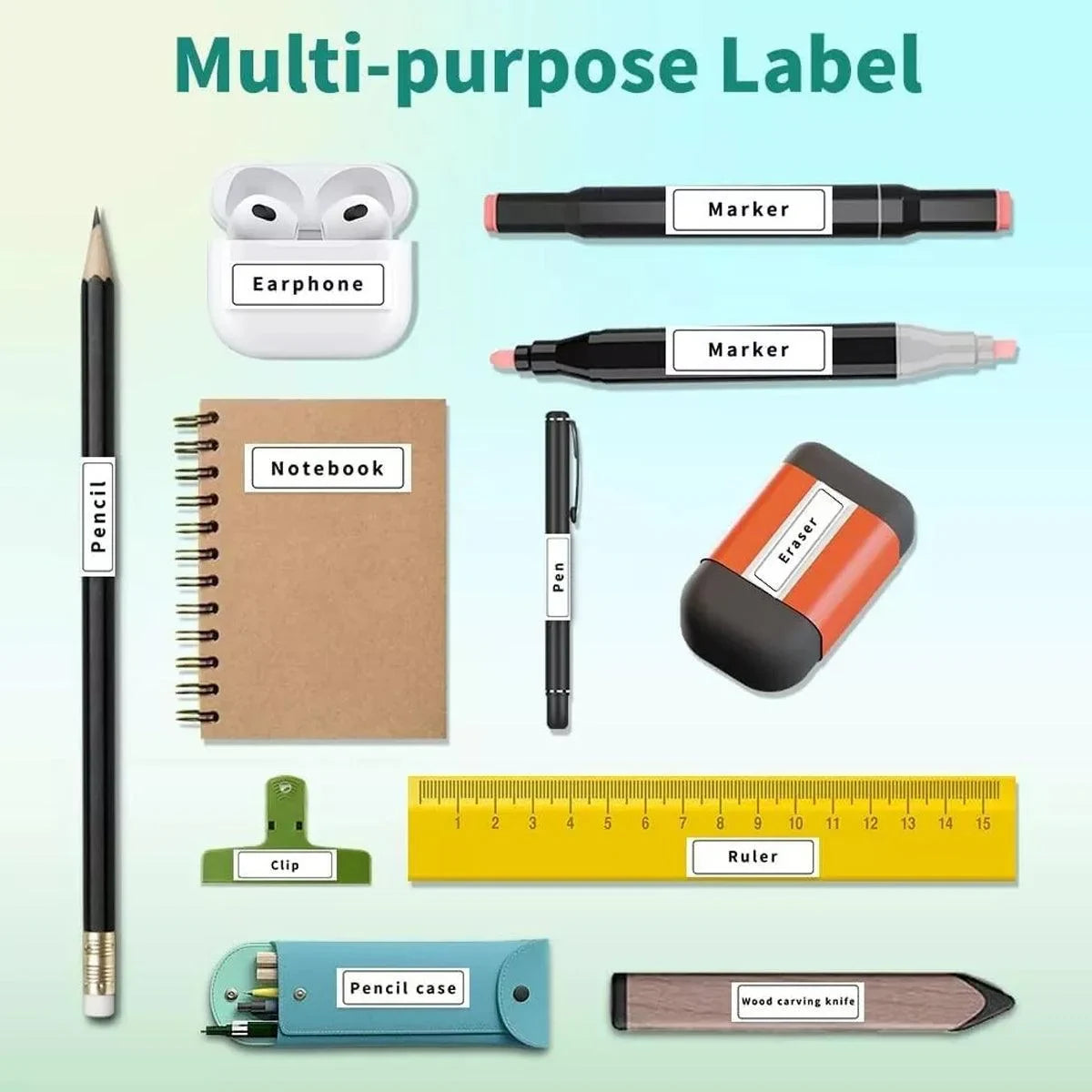 Square Sticker Thermal Paper Labels 2 Rolls