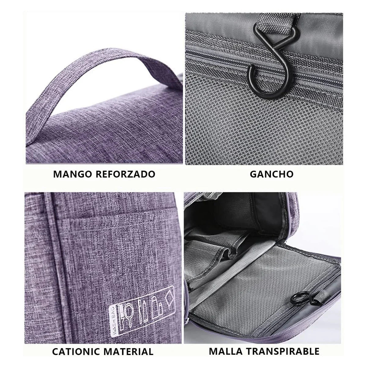 Travel Size Zipper Closure Toiletry Bag 1pc