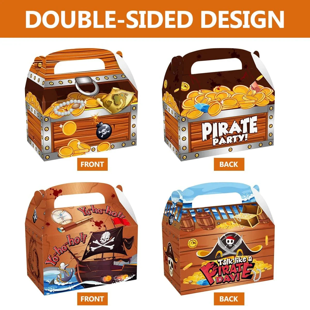 Pirate Theme Party Carton Candy Box Gift Box 12PCS