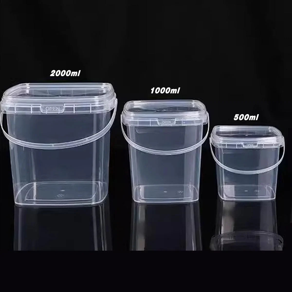 Plastic Round Bucket with Lid 20PCS