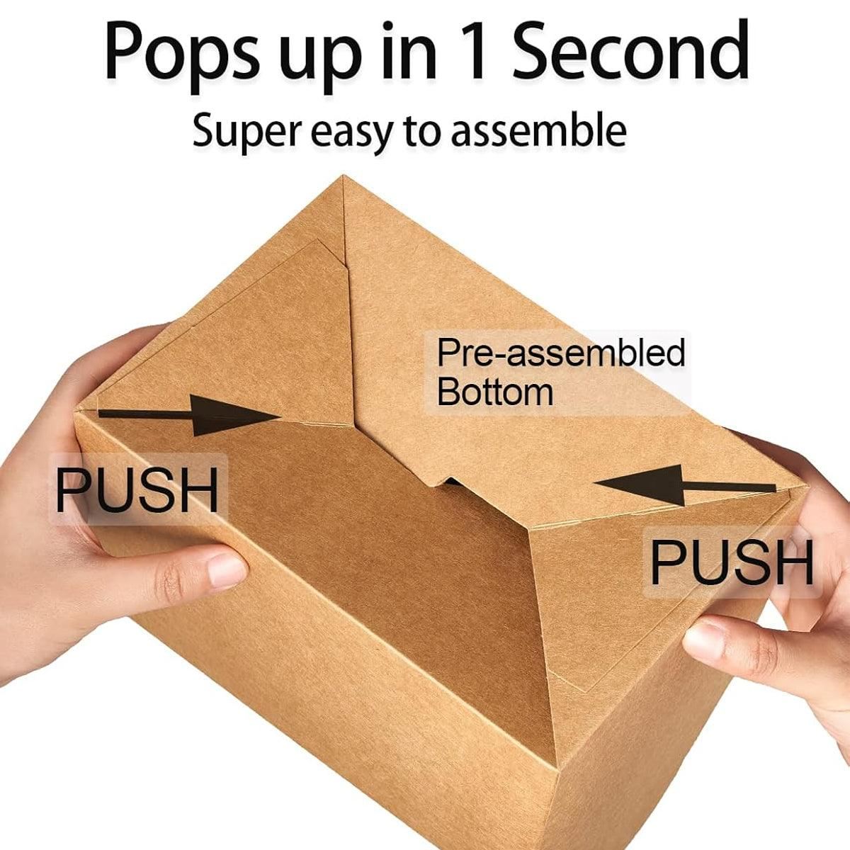 Kraft Paper Fried Chicken Box Takeaway Packaging Container 50PCS