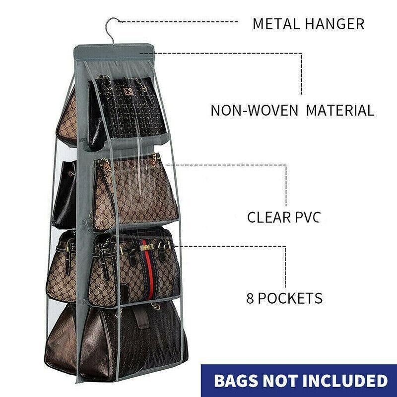 8 Pockets Double-sided Handbag Organizer 1PC 2Colours - Discount Packaging Warehouse