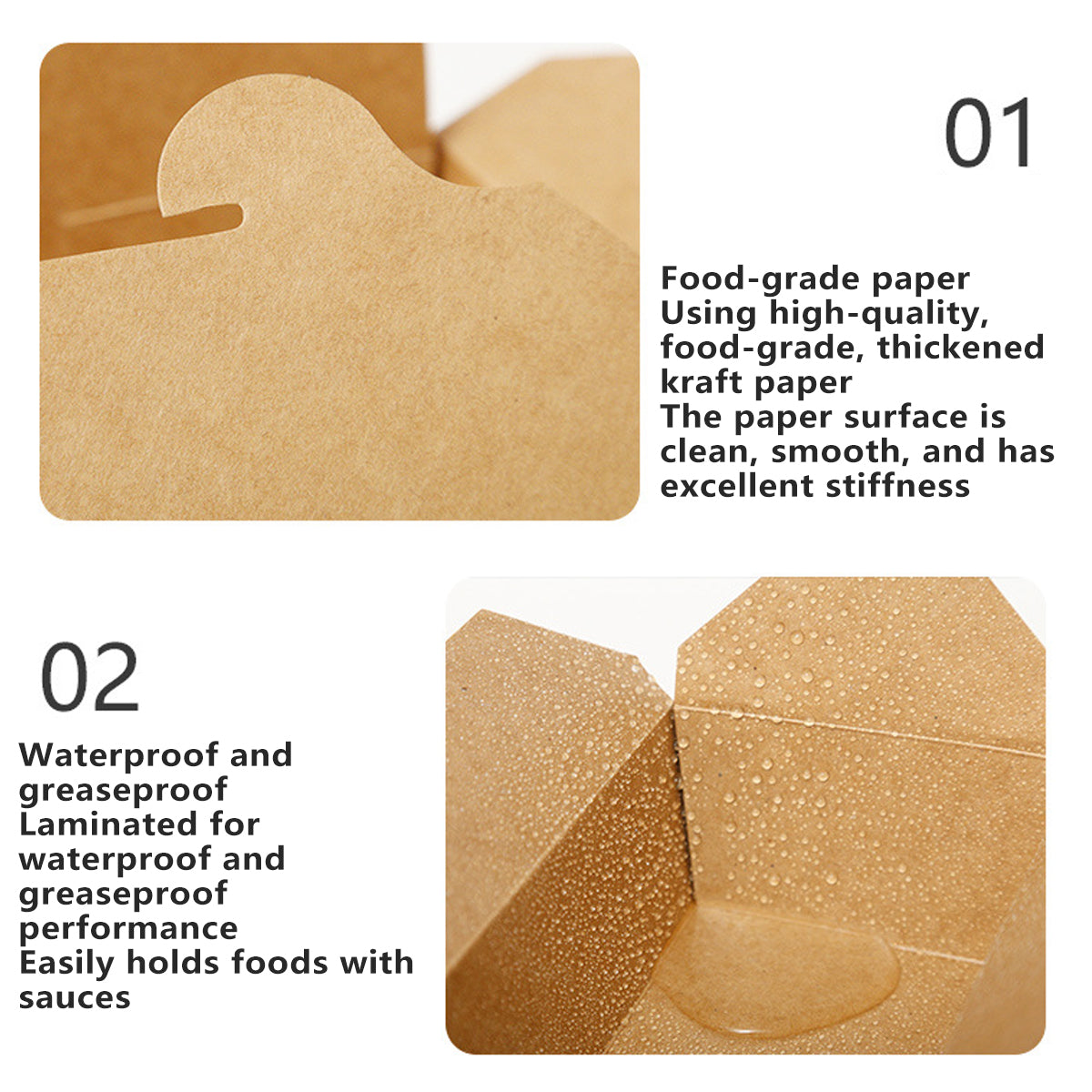 Disposable Kraft Paper Food Boxes With Lid Fried Chicken Fast Food