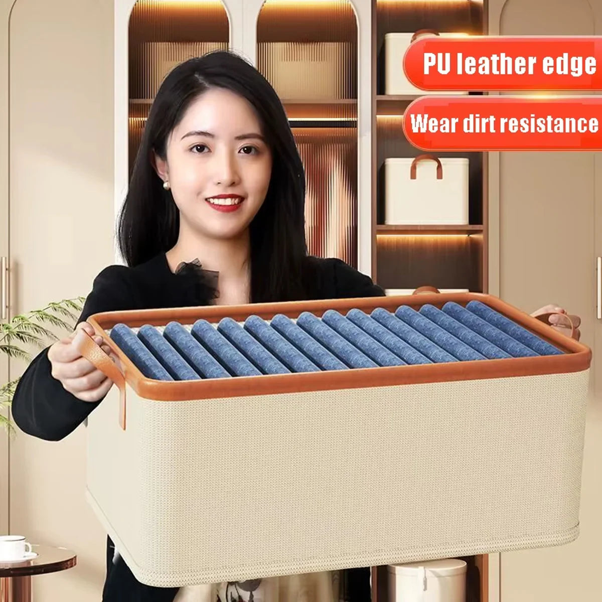 3pcs Folding Storage Boxes Clothes Organizer for Closet