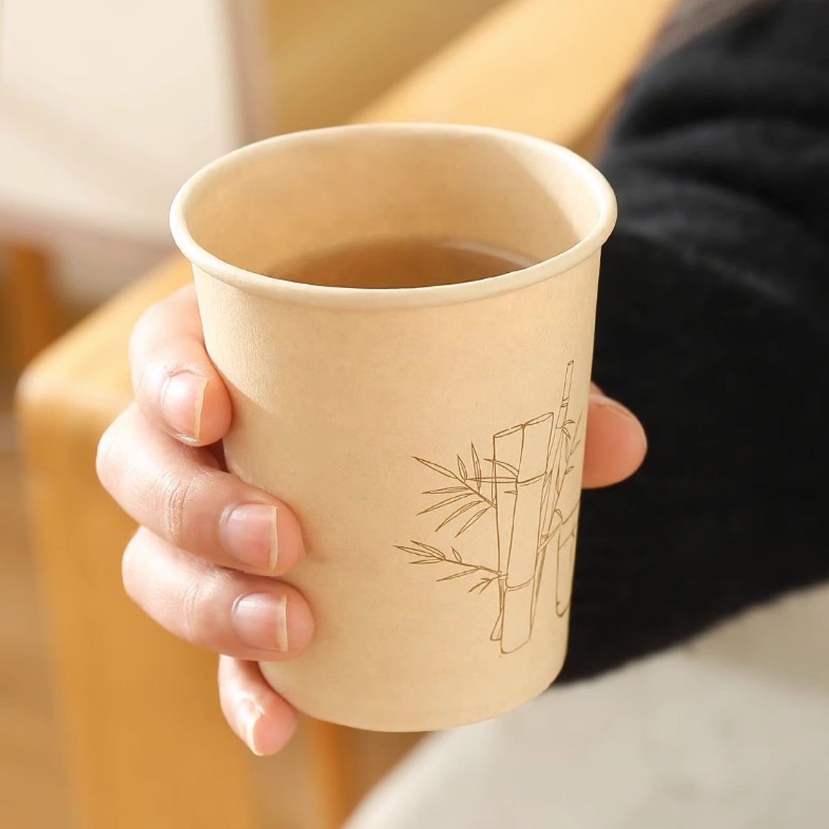 500PCS 9oz Bamboo Pulp Disposable Paper Coffee Cups