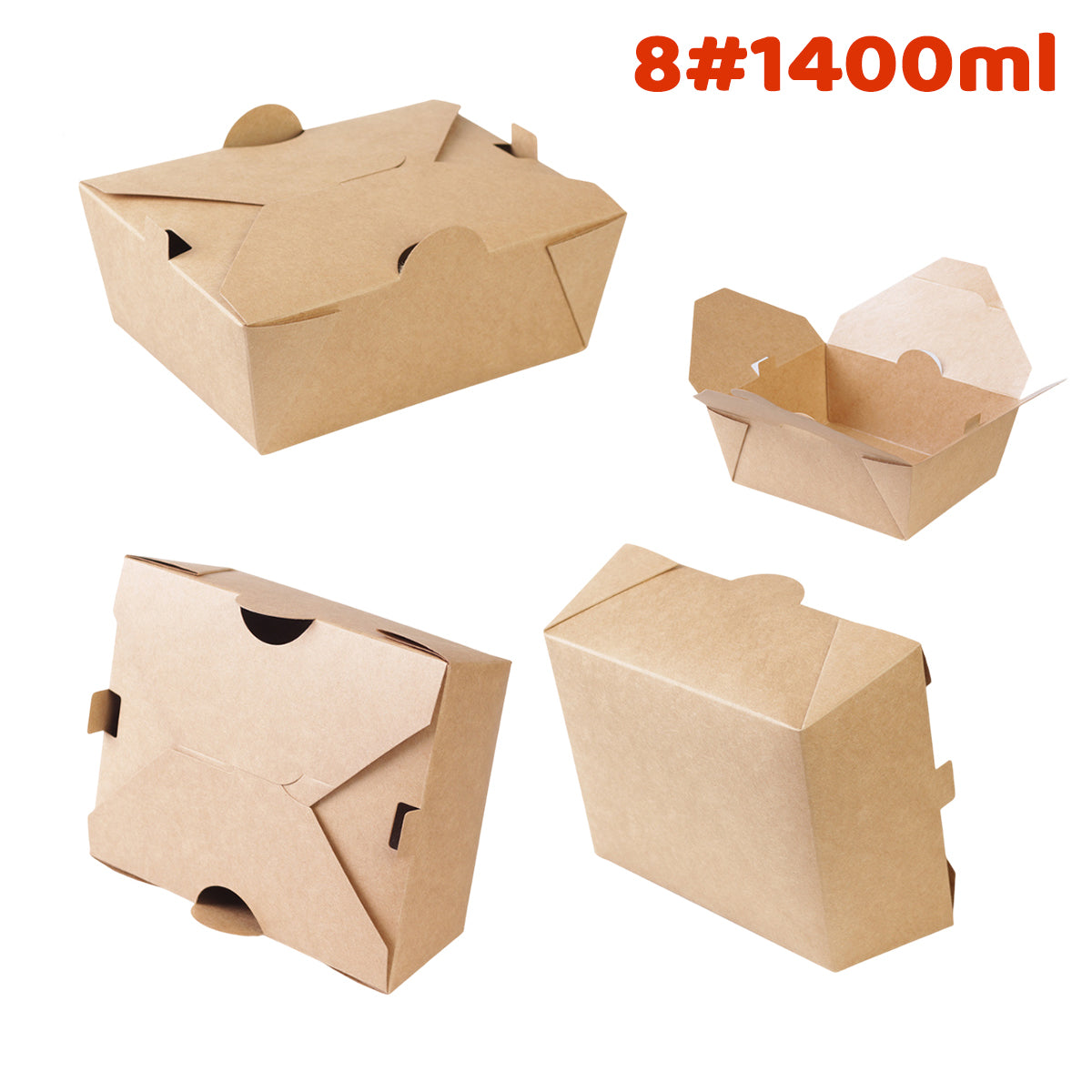 Disposable Kraft Paper Food Boxes With Lid Fried Chicken Fast Food