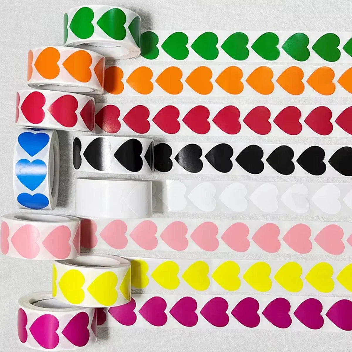 Heart-shaped Love Stickers Adhesive Roll 8Rolls