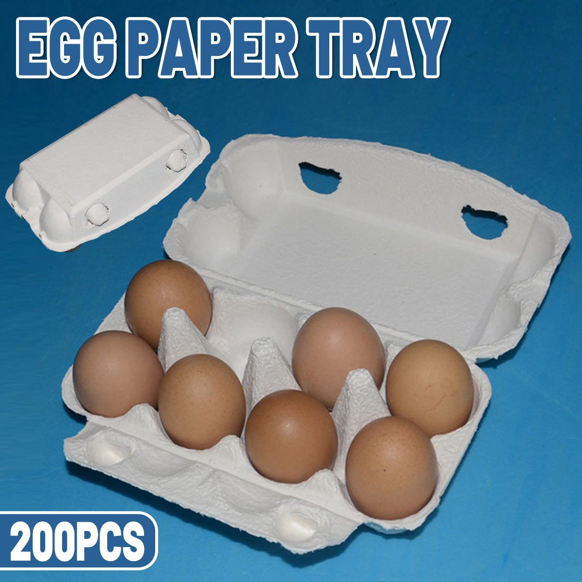 200PCS 8 Slot Paper Egg Trays Molded Pulp Egg Packaging Trays