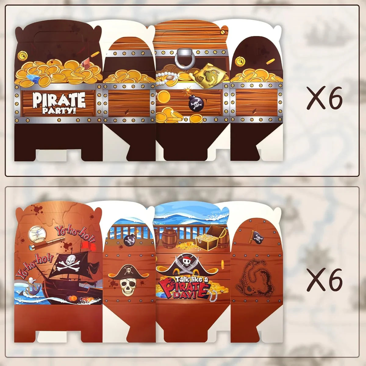 Pirate Theme Party Carton Candy Box Gift Box 12PCS
