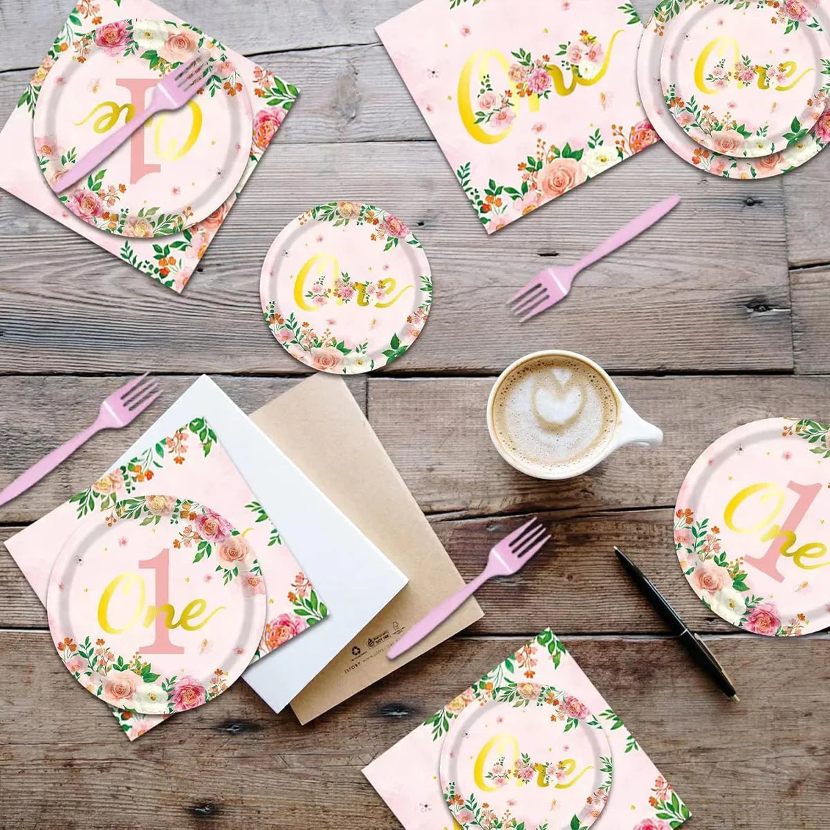 1-year-old Birthday Party Paper Plate Tableware 1Set